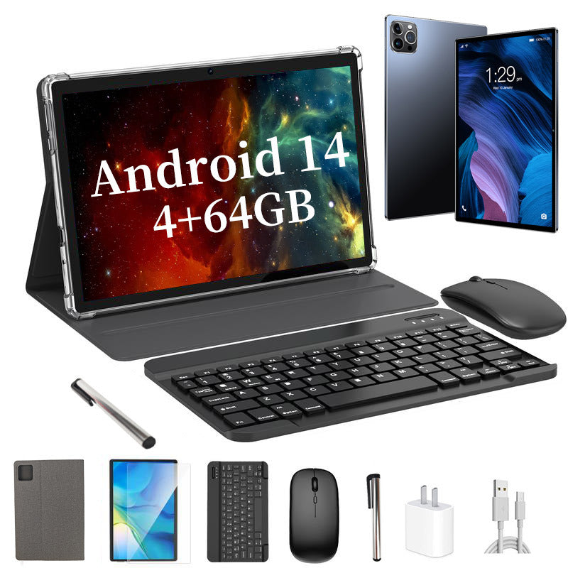 10.1 Inch Android Tablet Bluetooth Keyboard Mouse Suit Tablet With Stand-Up Case