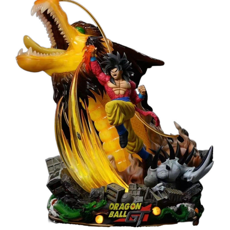 Dragon Ball White God Monkey King Gohan Saiyan Vegeta Hand-made Blind Box Model Anime Fortune Bag Gift