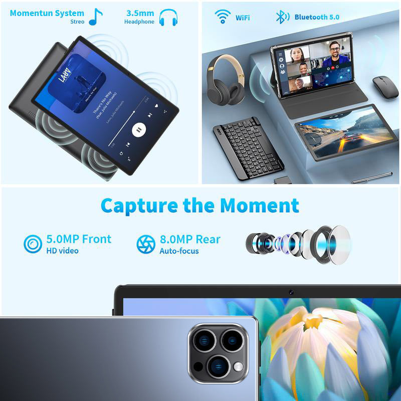10.1 Inch Android Tablet Bluetooth Keyboard Mouse Suit Tablet With Stand-Up Case