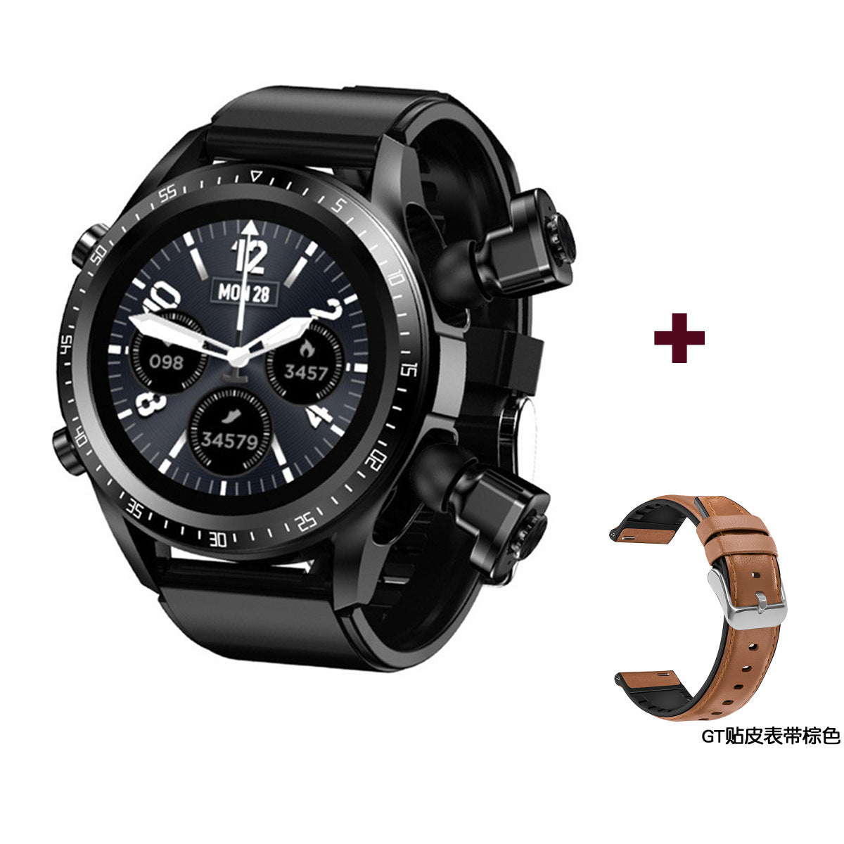 Fone de ouvido JM03 TWS Pulseira esportiva Dois em um Monitoramento de frequência cardíaca Bluetooth Chamada Música