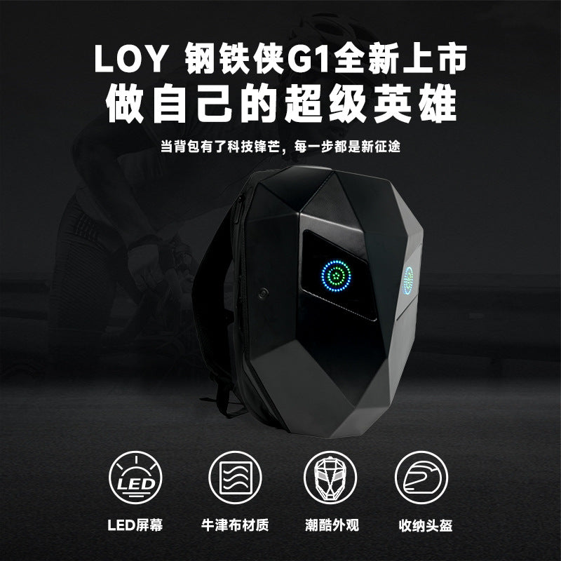 Loy Export New Product Iron Man Cycling Led Motorcycle Helmet Backpack Hot Selling Basket Football Hard Shell Display Bag