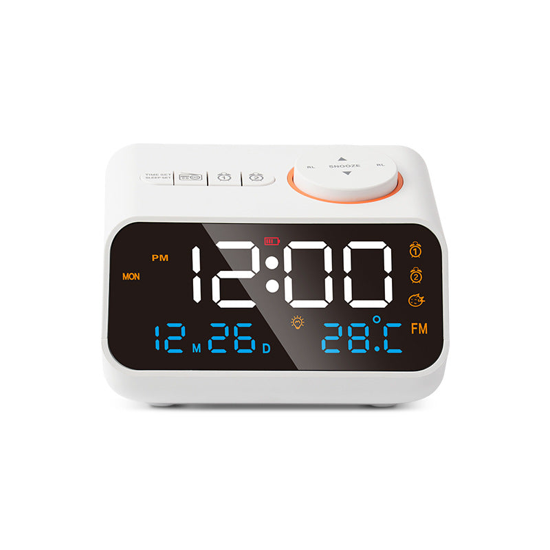 Multifunctional LED Charging Clock Control Radio FM Radio Alarm Clock 2 Sets Of Alarm Clock Voice Control Dimming Sound