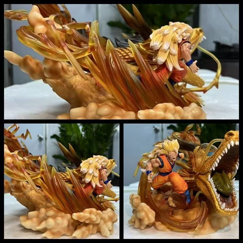 Dragon Fist Burst Dragon Ball Super Saiyan Dragon Fist Super 3 Goku Model Scene Ornament Figure Anime Trendy Toy
