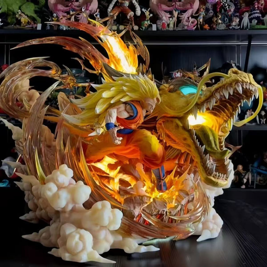 Dragon Fist Burst Dragon Ball Super Saiyan Dragon Fist Super 3 Goku Model Scene Ornament Figure Anime Trendy Toy