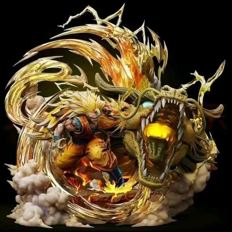 Dragon Fist Burst Dragon Ball Super Saiyan Dragon Fist Super 3 Goku Model Scene Ornament Figure Anime Trendy Toy